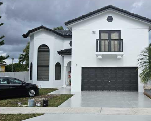 House exterior after painting with weatherproof paint