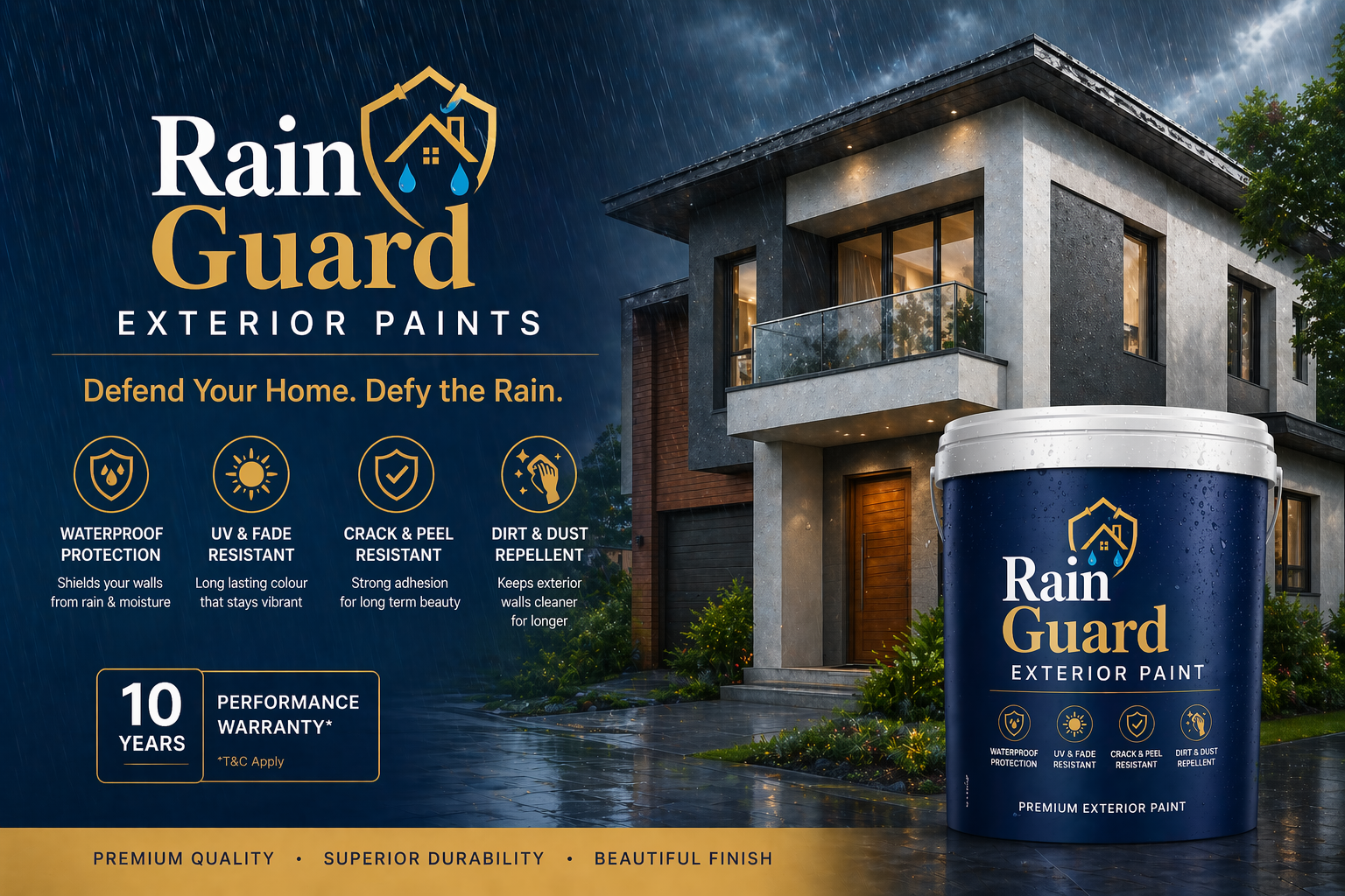 Rain Guard waterproof exterior paint