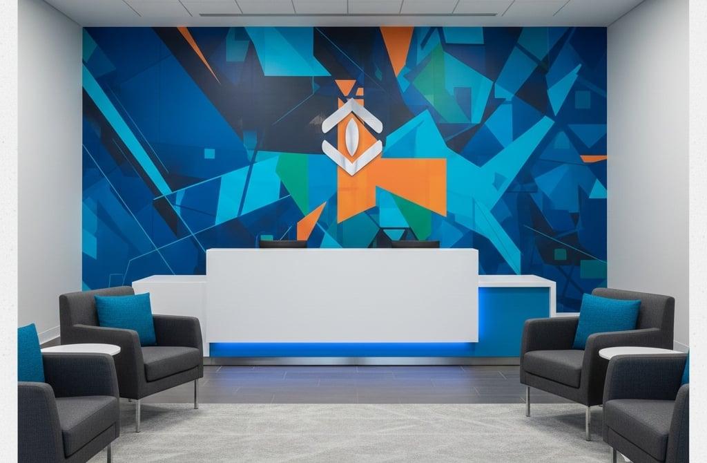 Corporate office wall paint design