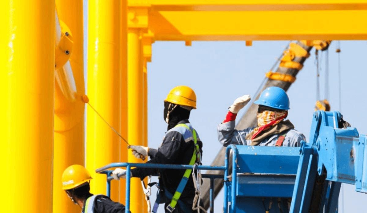 Industrial factory coating work