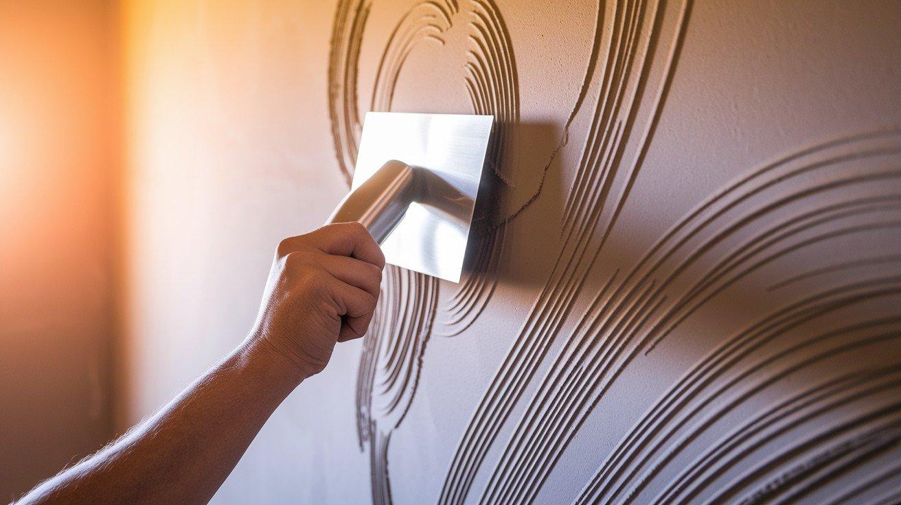Metallic textured wall finish